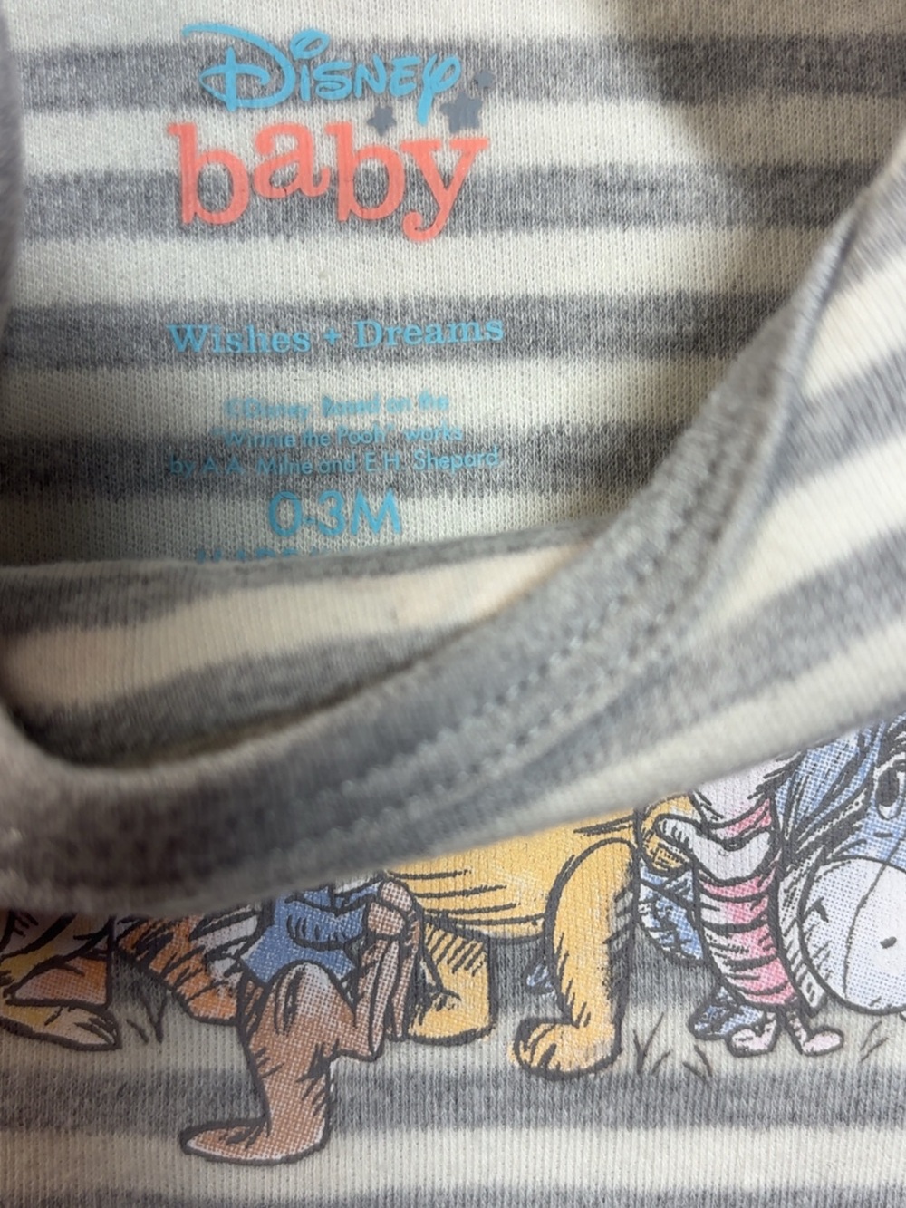 Disney Baby Gray and White Striped Sweater